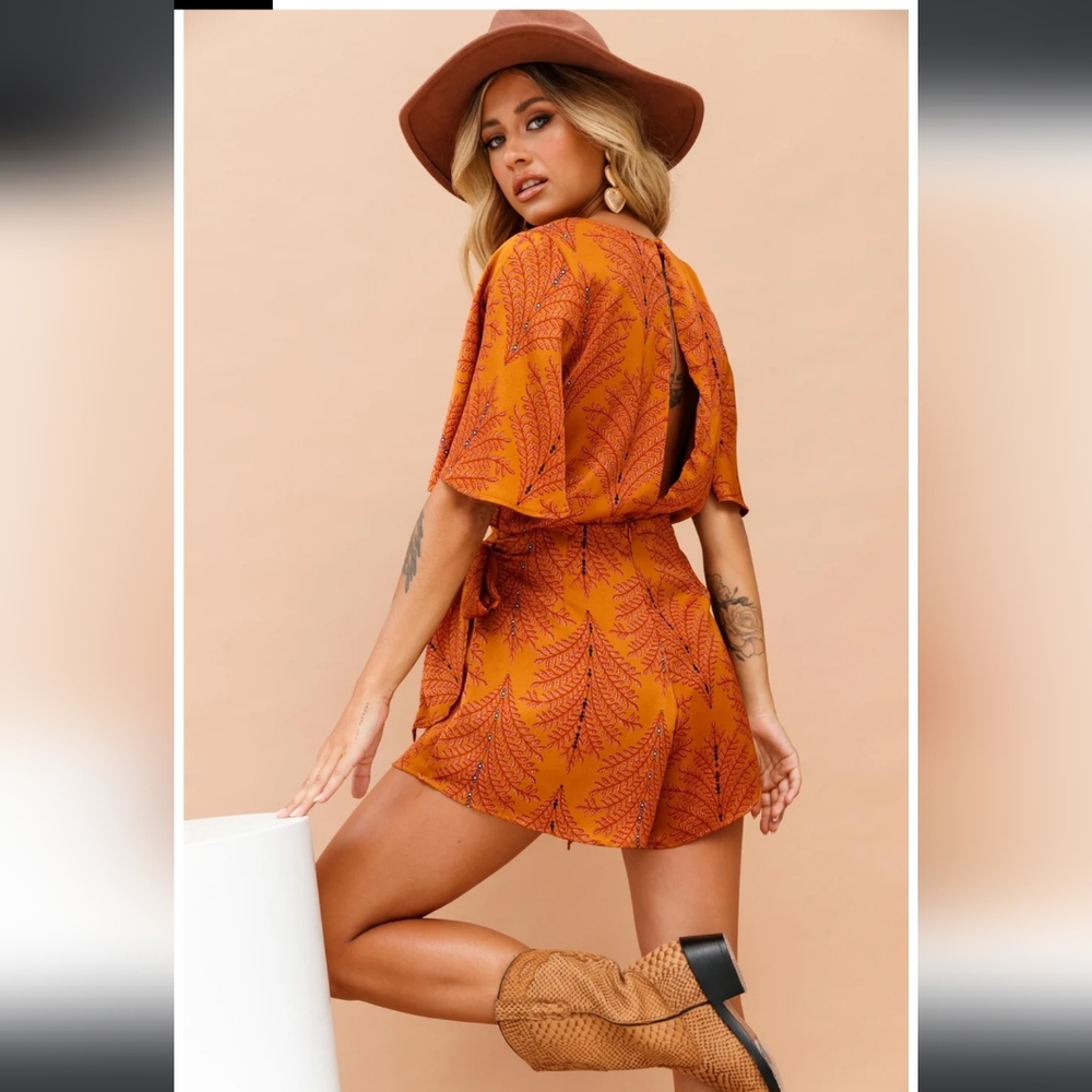 SAGE AND PAGE Vixen Playsuit mustard